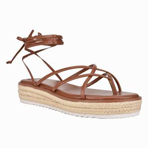 Nine West Candid Ankle Wrap Heeled Sandals - Brown - Ireland (CK9205481)